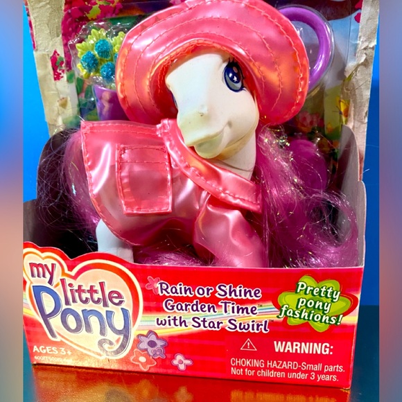 MY LITTLE PONY G3 2003 PRETTY PONY FASHIONS RAIN & SHINE GARDEN TIME STAR SWIRL - Picture 2 of 12